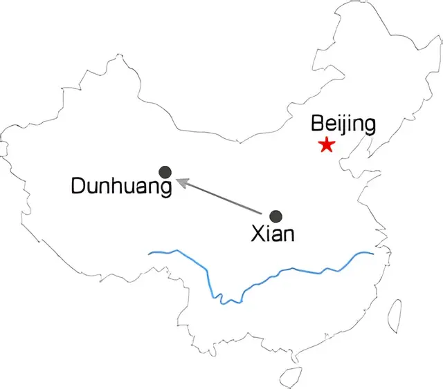 Xian Dunhuang 5-Day Train Tour ( Round trip by train ) Route overview