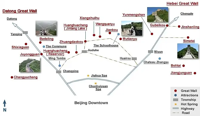 Beijing Great Wall Tourist Map