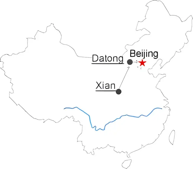 Xian Datong Beijing 5 Day Tour Route overview