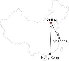 Hong Kong Beijing Shanghai 7 Day Tour Route overview