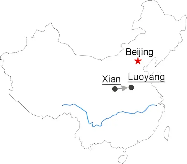 Xian Luoyang Day Tour by High Speed Train Route overview