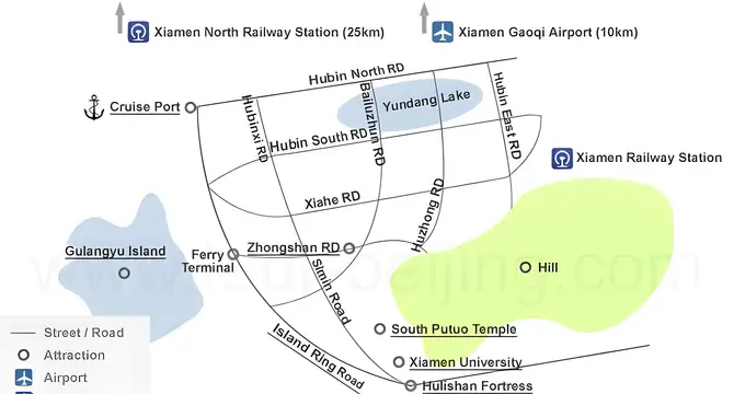 Xiamen Tourist Map