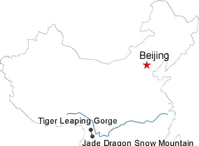 Lijiang - Tiger Leaping Gorge - Jade Dragon Snow Mountain 6-Day Trekking Tour Route overview