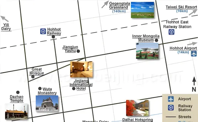Hohhot City Tourist Map