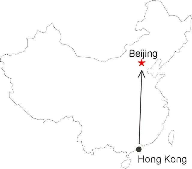 Hong Kong Beijing 4 Day Tour Route overview