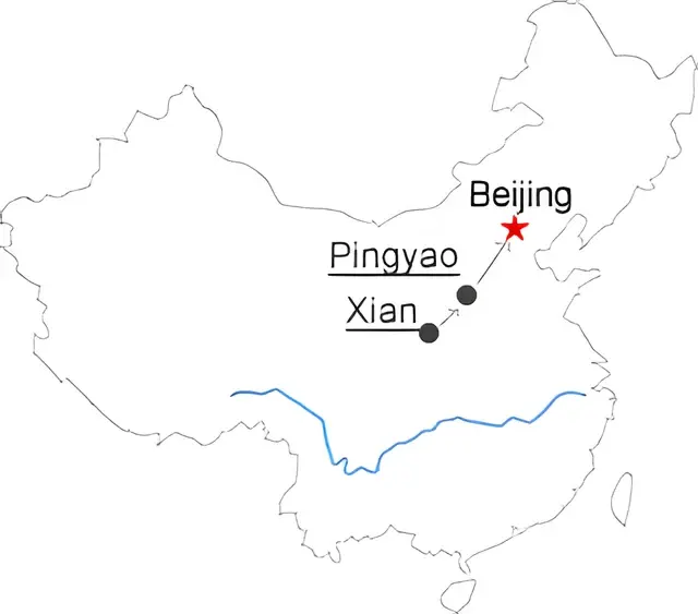 Xian Pingyao Beijing 5 Day Tour Route overview