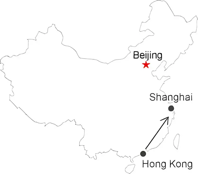 Hong Kong Shanghai 4 Day Tour Route overview