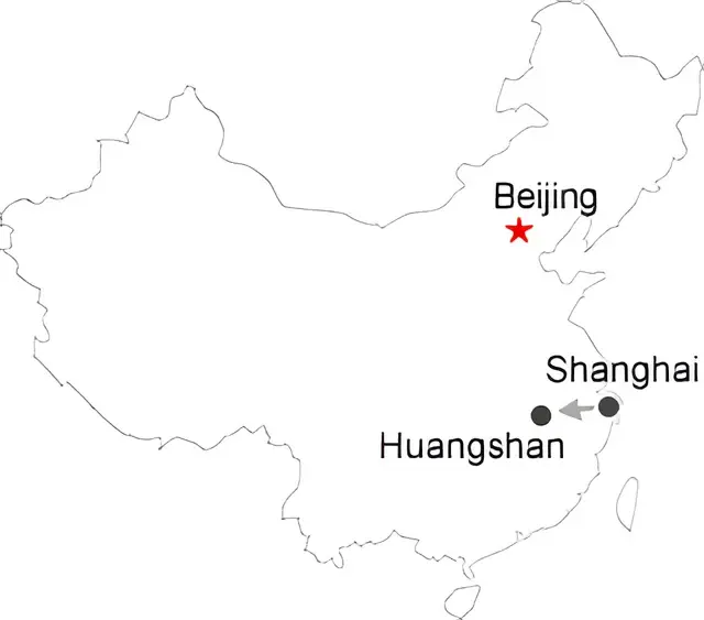 Shanghai Huangshan 6 Day Train Tour Route overview