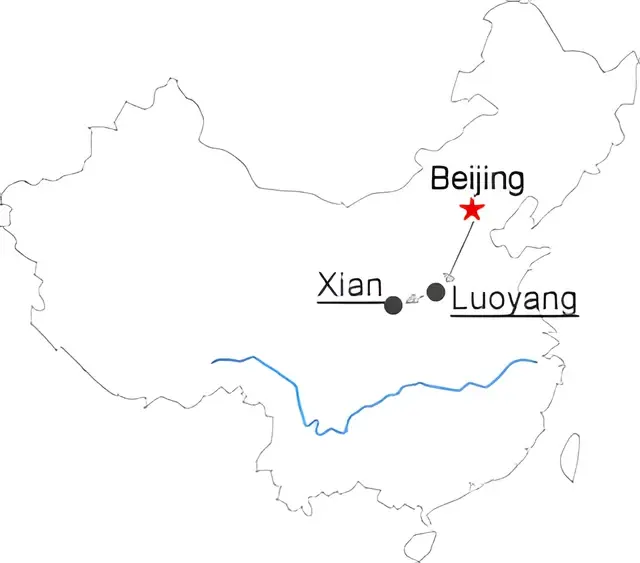 Beijing Luoyang Xian 4 Day Tour by High-Speed Train Route overview