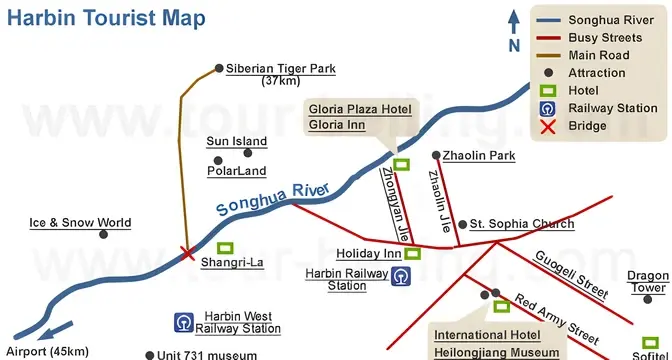 Harbin Tourist Map