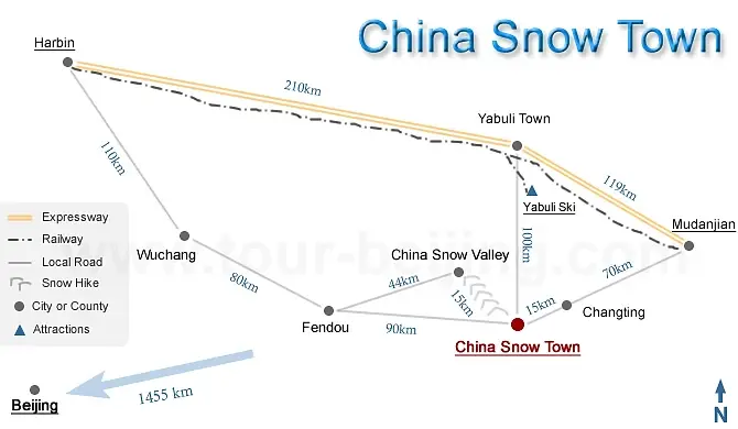 China Snow Town Map