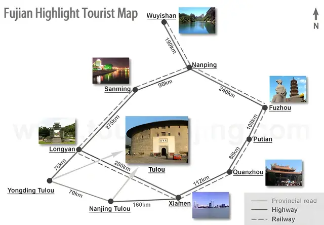 Fujian Tourist Map