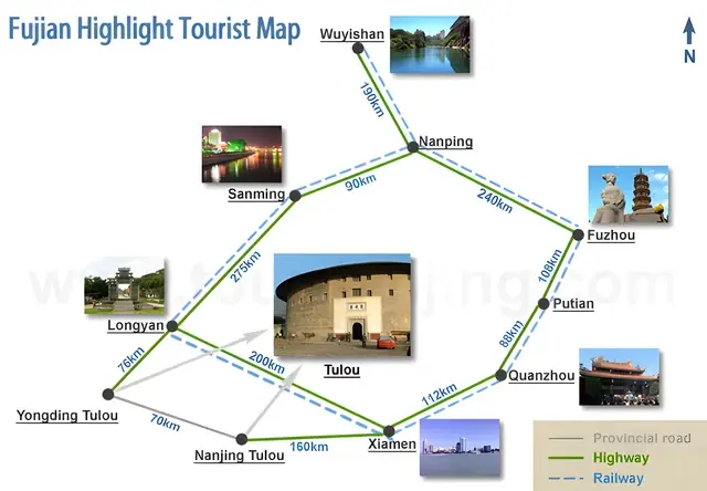 Fujian Tourist Map