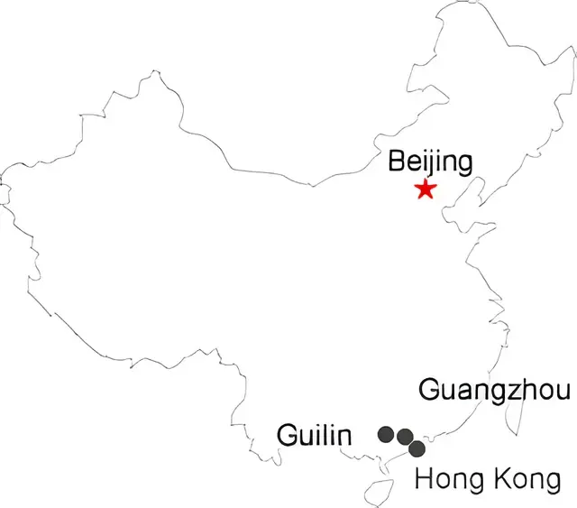 Hong Kong Guilin Guangzhou 7 Day Tour Route overview