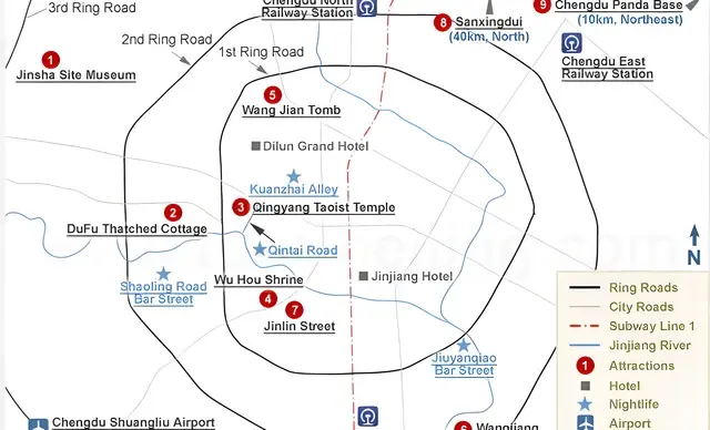 Chengdu Tourist Map