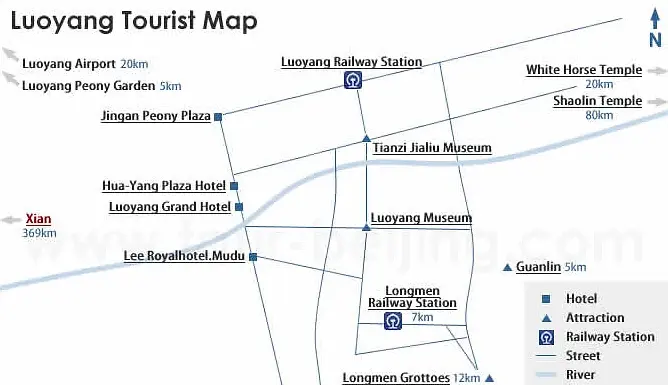 Luoyang Tourist Map