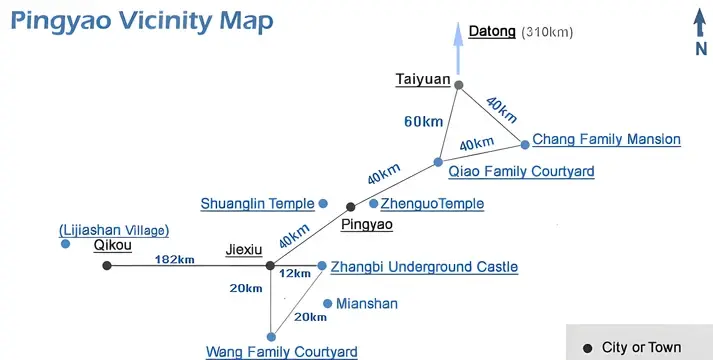 Pingyao Vicinity Map
