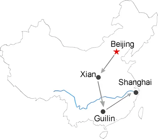 China 12 Day Smart Tour Route overview