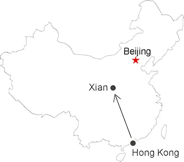 Hong Kong Xian 4 Day Tour Route overview
