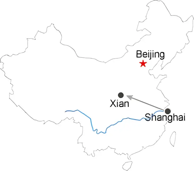 Shanghai Xian 2 Day Tour Route overview