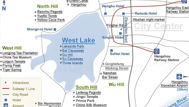 Hangzhou Tourist Map