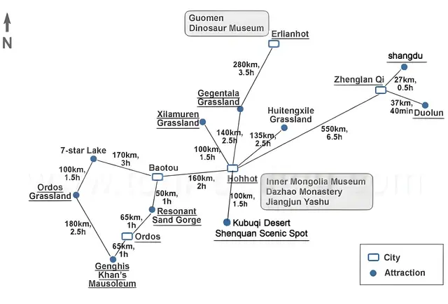 Sketch Map of Inner Mongolia ( Around Hohhot )