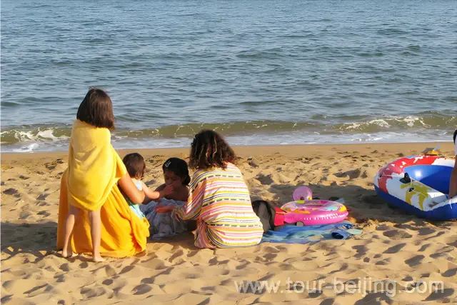 Playing on the Beidaihe Beach