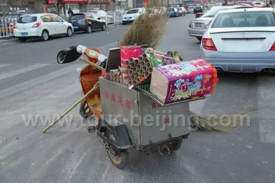 A cart of fireworks rubbish