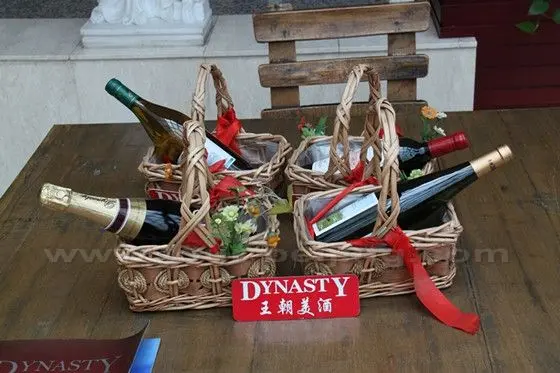 A close look at the bottled Dynasty wine.