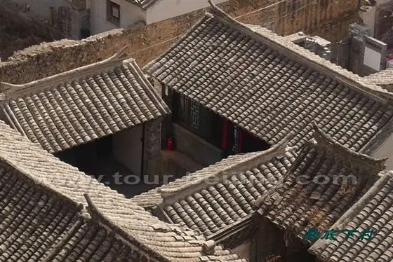 A roof top view of the village