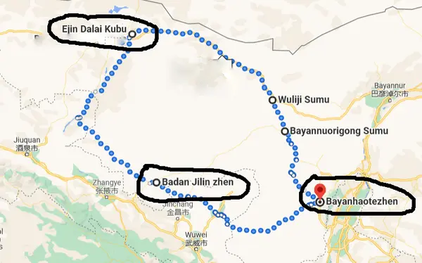 The Location of Three County Seats in Alax League ( Google)