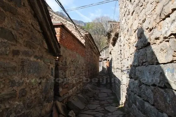An narrow lane in the stone village