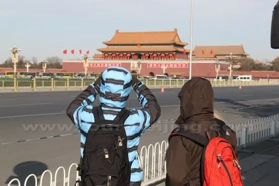 Armed to teeth, visiting Tiananmen Square