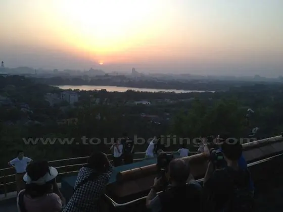 Concentrating on capturing the beautiful sunset
