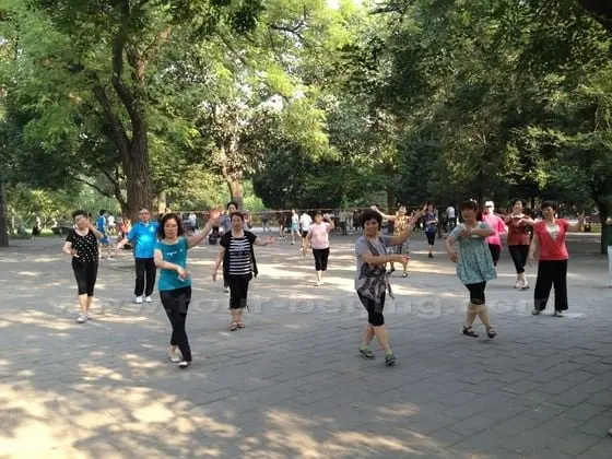 Dancing to the music played from a music recorder