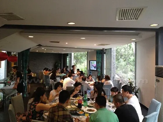 Dining on the second floor of the main building