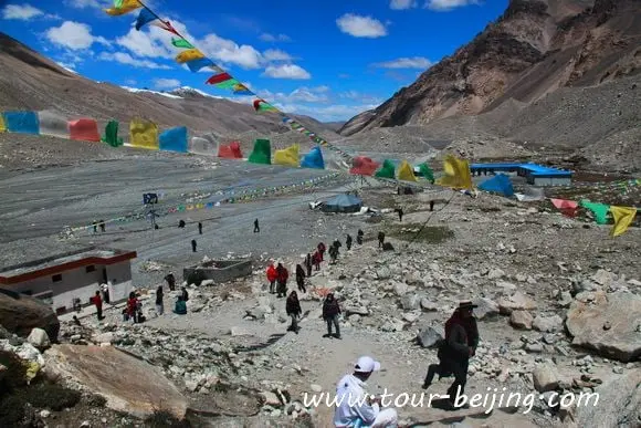This is the Mt.Everest North Base Camp Site ( No tents due to the non-climbing season)