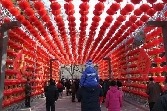 Follow the happy kid to the temple fair