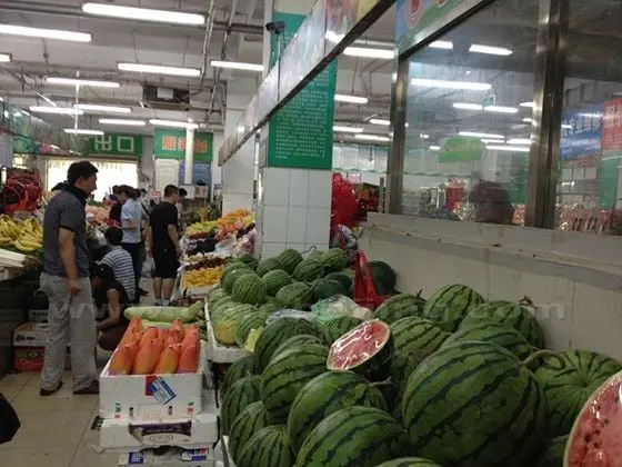 Fresh fruit stalls - watermelond, mango