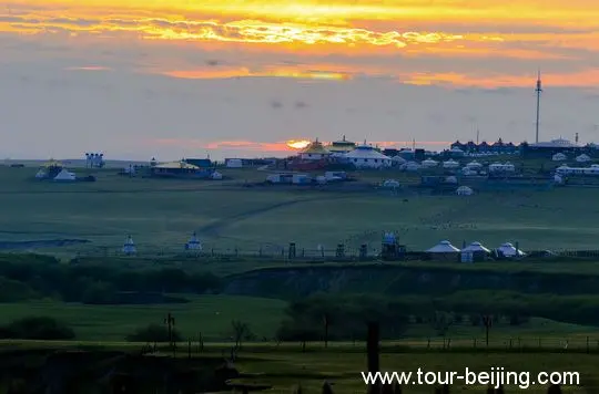 Sunrise Glow over Golden Horde Tripes in Hulunbuir