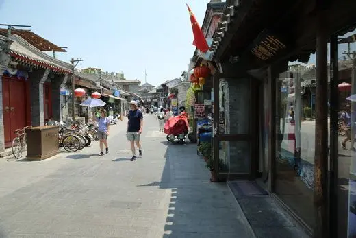 Walking along hutongs