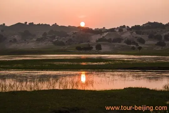 Sunset at Jiangjun Pond
