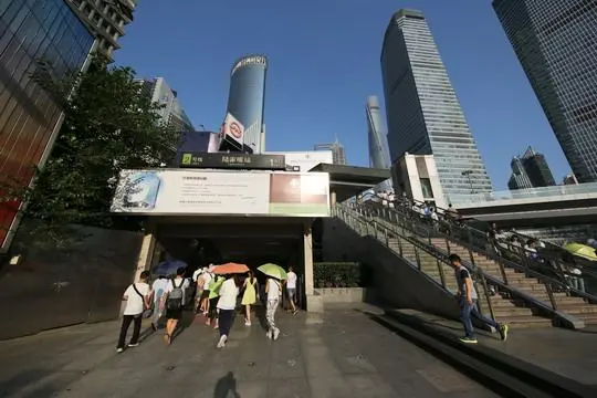 Get off at Lujiazui and Exitf from Exit 1