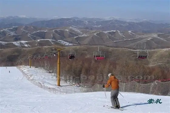 Going down the snow trail