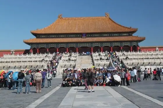 Going through the Gate of Supreme Harmony, you will see the Palace of Supreme Harmony