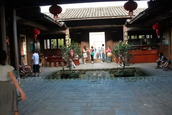 Inside the spacious patio of Wu's Courtyard