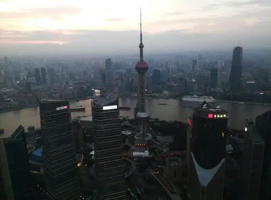 The Panoramic View from the 88th floor of Jinmao Tower.