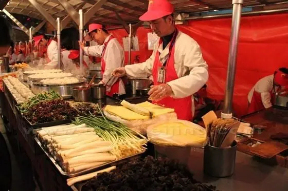 Jian Bing, a kind of thin pancakes with with meat and vegetable fillings