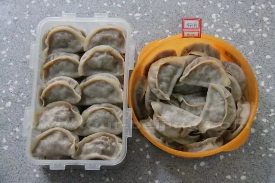 Jiaozi, the Chinese dumplings with port and Chinese cabbage fillings