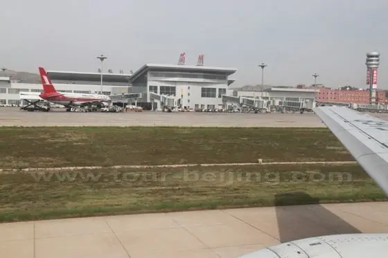 Lanzhou airport is located in a plain of a valley on the loess plateau